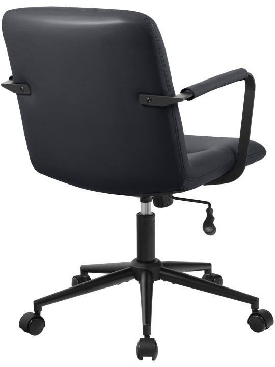 Bureaustoel Hilda echt leer, zwart
