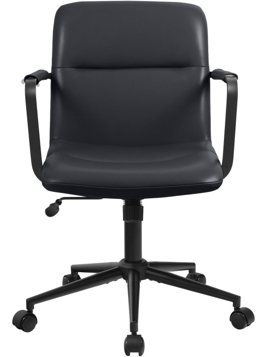 Bureaustoel Hilda echt leer, zwart