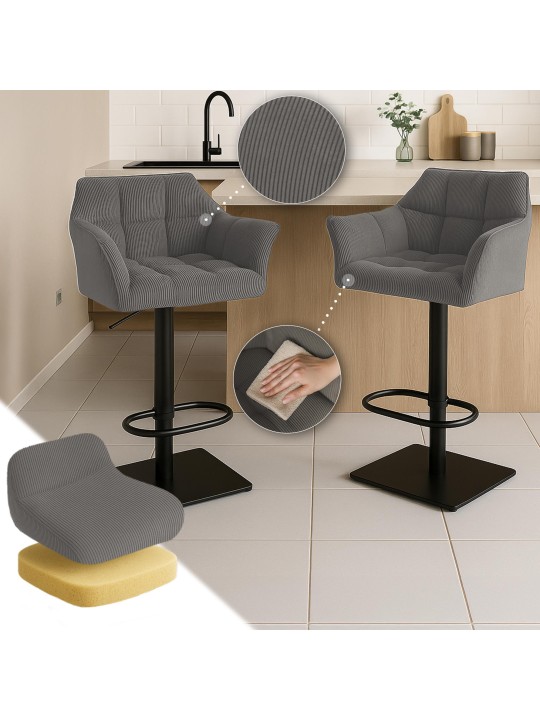 Barkruk Damaso B Cord, taupe