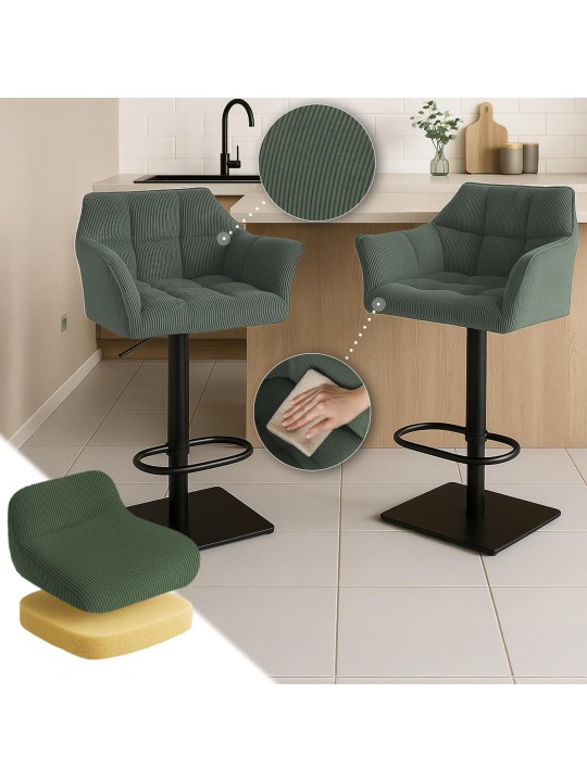 Barkruk Damaso B Cord, groen