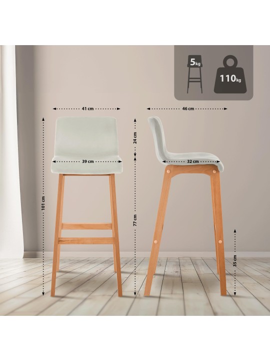 Barkruk Hoover Velvet Natura, crème