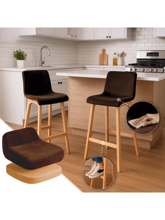 Barkruk Hoover Velvet Natura, bruin