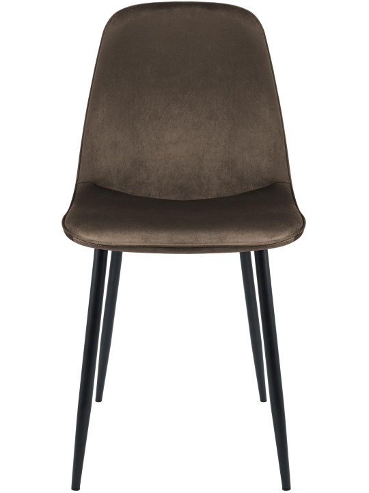 Set van 2 Maryam fluwelen eetkamerstoelen, bruin