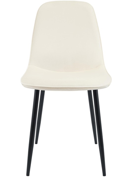 Set van 2 Maryam fluwelen eetkamerstoelen, crème