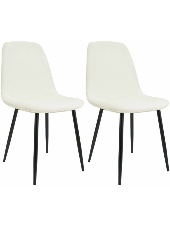 Set van 2 eetkamerstoelen Maryam stof, crème