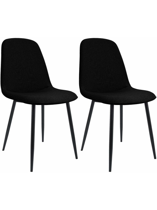 Set van 2 eetkamerstoelen Maryam stof, zwart