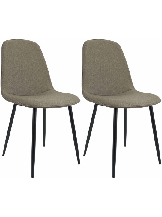 Set van 2 eetkamerstoelen Maryam stof, taupe