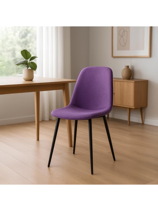 Set van 2 eetkamerstoelen Maryam stof, lila
