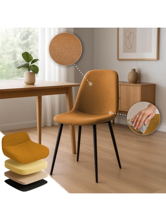 Set van 2 eetkamerstoelen Maryam stof, oranje