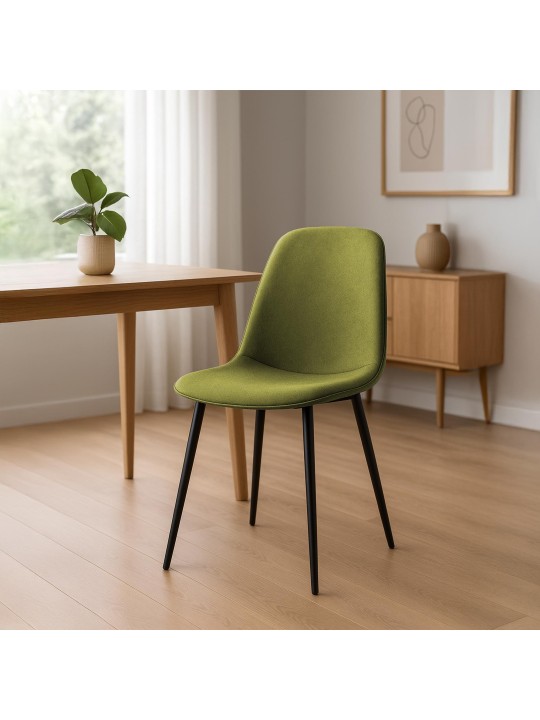 Set van 2 eetkamerstoelen Maryam stof, groen
