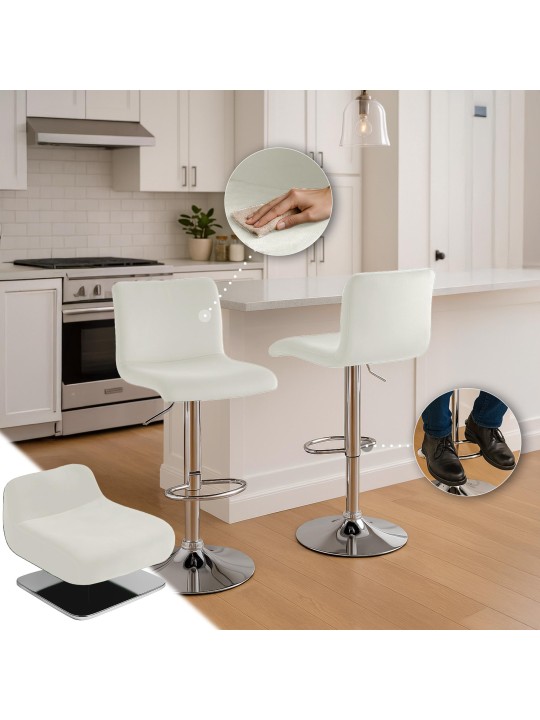 Barkruk Hoover fluweel C, crème