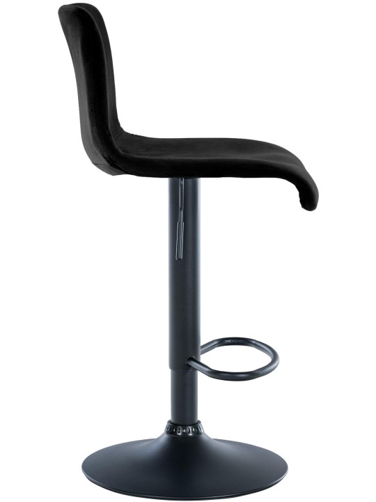 Barkruk Hoover fluweel B, zwart