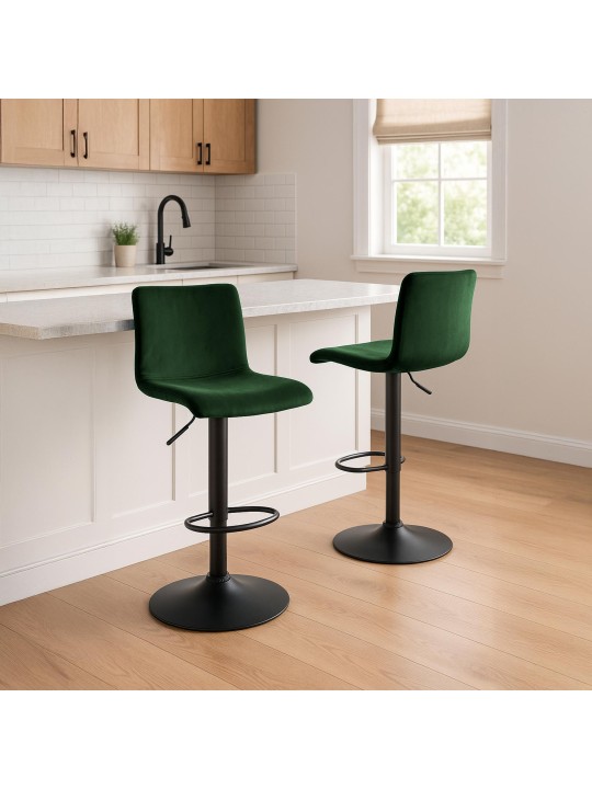 Barkruk Hoover fluweel B, groen