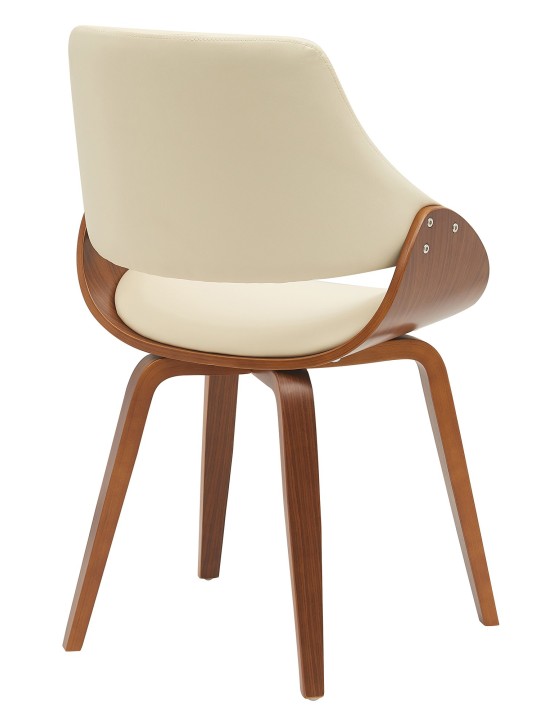 Set van 2 eetkamerstoelen Vangale, walnoot/crème Set van 2 eetkamerstoelen Vangale, walnoot/crème