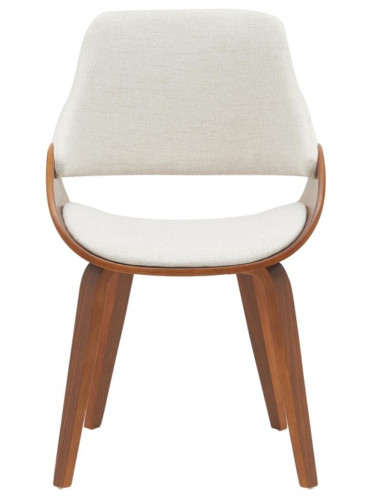 Set van 2 eetkamerstoelen Vangale, walnoot/crème