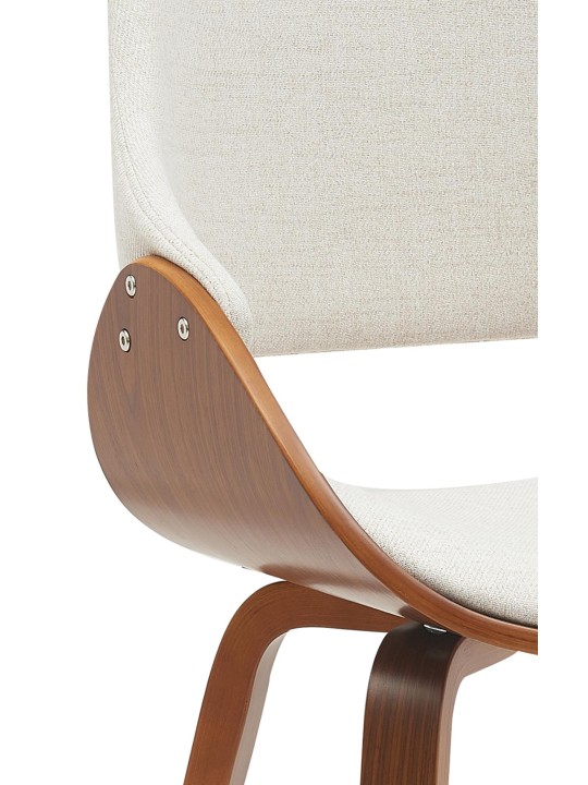 Set van 2 eetkamerstoelen Vangale, walnoot/crème