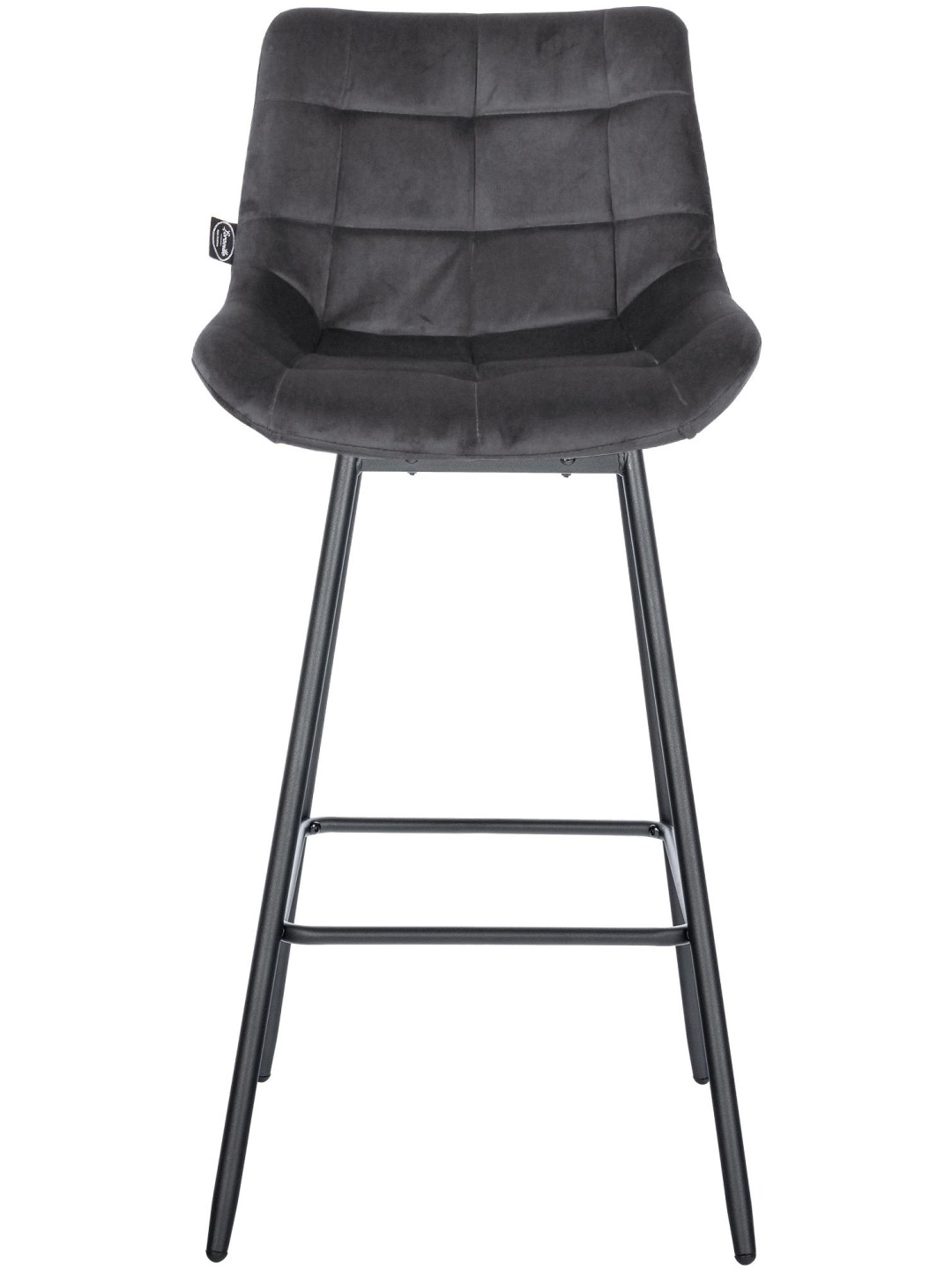 Set van 4 Weston draaibare fluwelen barkrukken, donkergrijs