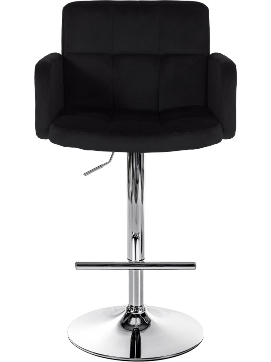 Set van 2 barkrukken Los Angeles fluweel chroom, zwart