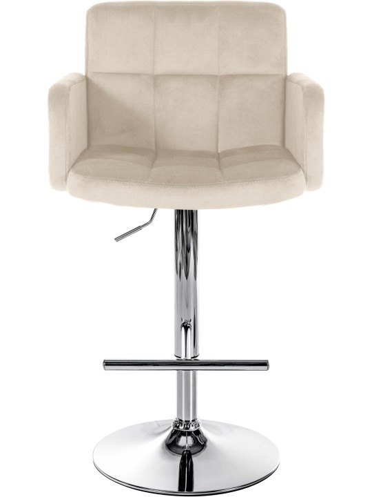 Set van 2 barkrukken Los Angeles fluweel chroom, crème Set van 2 barkrukken Los Angeles fluweel chroom, crème