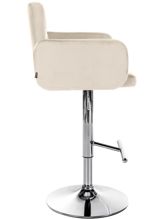 Set van 2 barkrukken Los Angeles fluweel chroom, crème Set van 2 barkrukken Los Angeles fluweel chroom, crème
