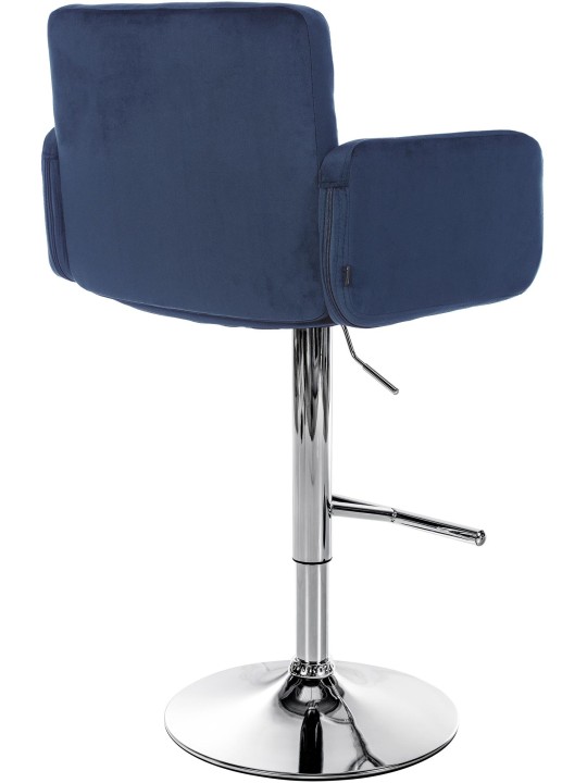 Set van 2 barkrukken Los Angeles fluweel chroom, blauw