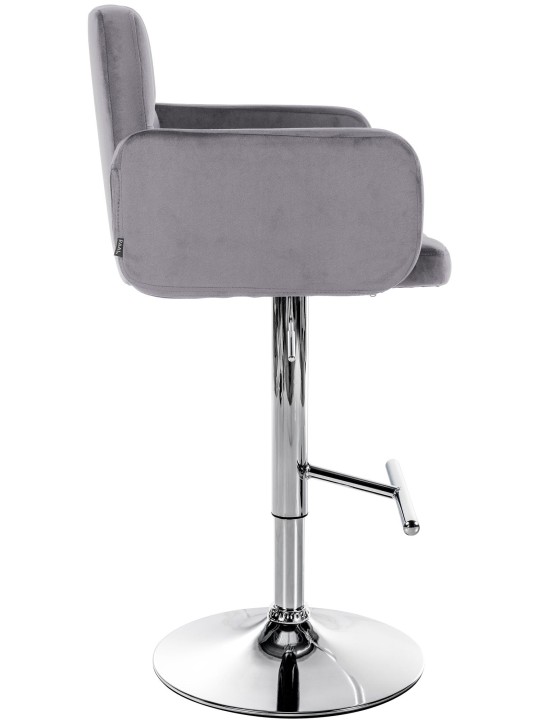 Set van 2 barkrukken Los Angeles fluweel chroom, donkergrijs