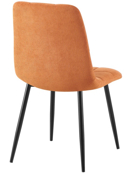 Set van 2 eetkamerstoelen Antibes Cord, oranje