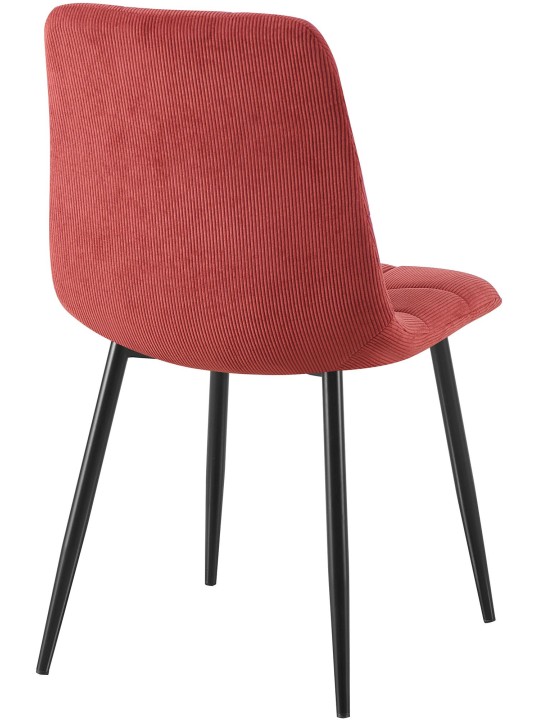 Set van 2 eetkamerstoelen Antibes Cord, bordeauxrood