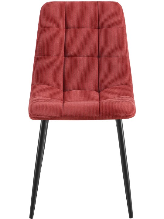 Set van 2 eetkamerstoelen Antibes Cord, bordeauxrood
