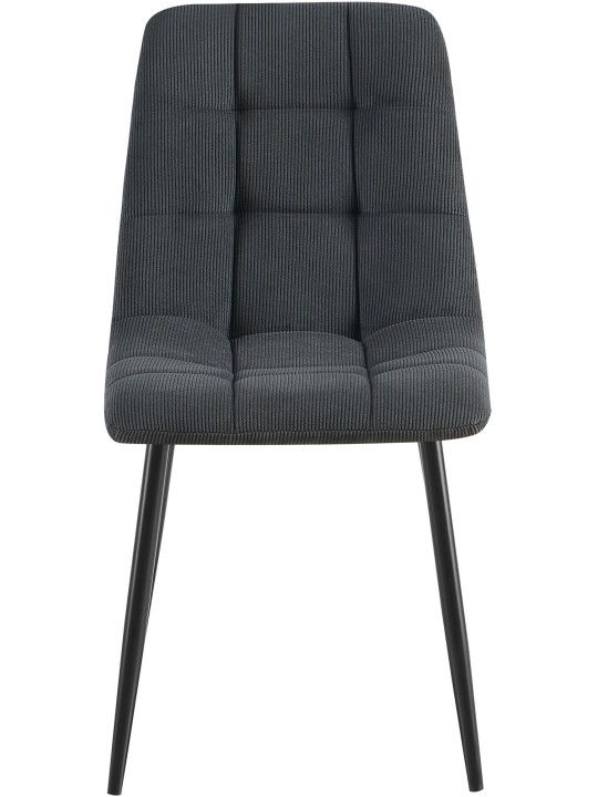 Set van 2 eetkamerstoelen Antibes Cord, zwart