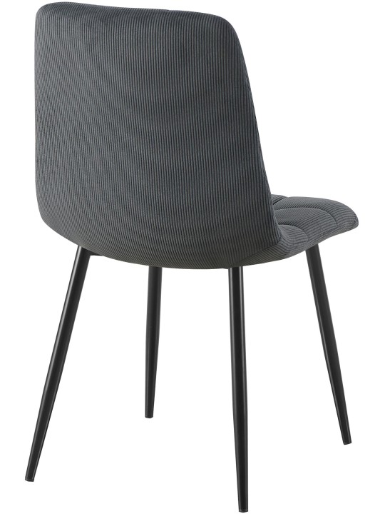 Set van 2 eetkamerstoelen Antibes Cord, zwart