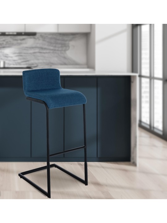 Set van 2 barkrukken Newport B stof, blauw