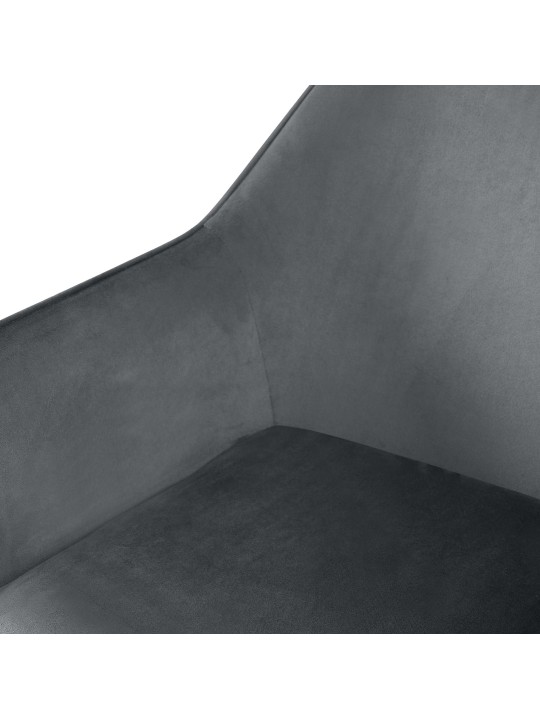 Set van 2 eetkamerstoelen Vessa fluweel, donkergrijs