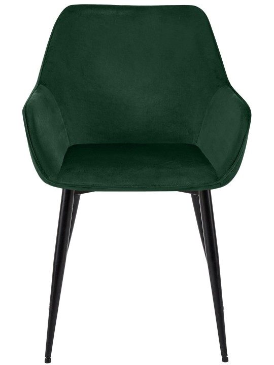 Set van 2 eetkamerstoelen Vessa fluweel, groen