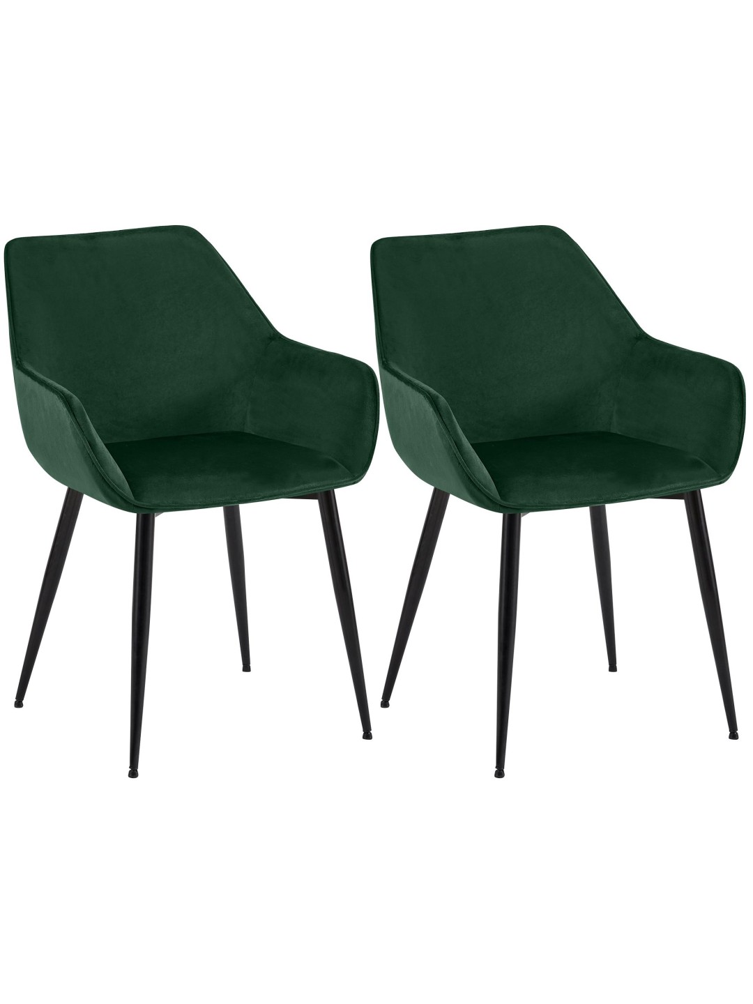 Set van 2 eetkamerstoelen Vessa fluweel, groen