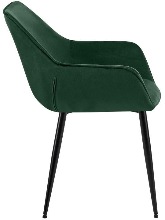 Set van 2 eetkamerstoelen Vessa fluweel, groen