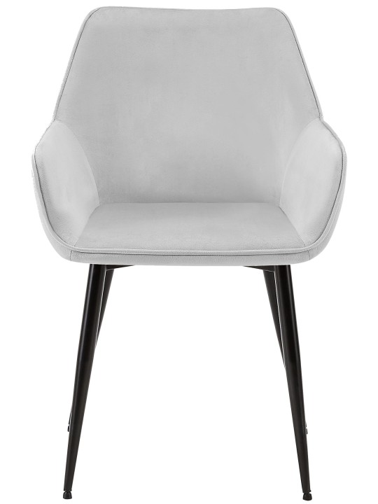 Set van 2 eetkamerstoelen Vessa fluweel, lichtgrijs