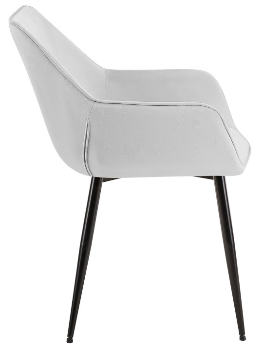 Set van 2 eetkamerstoelen Vessa fluweel, lichtgrijs