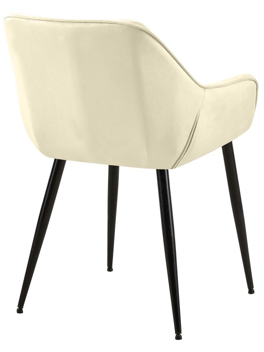 Set van 2 eetkamerstoelen Vessa fluweel, crème