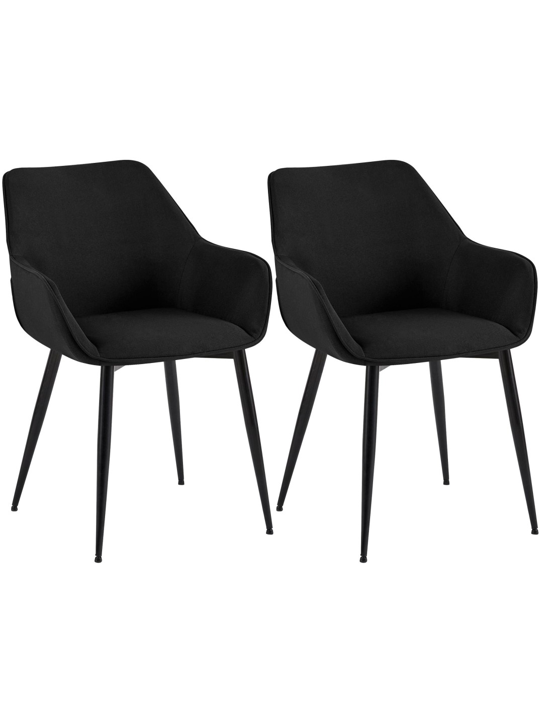 Set van 2 eetkamerstoelen Vessa stof, zwart