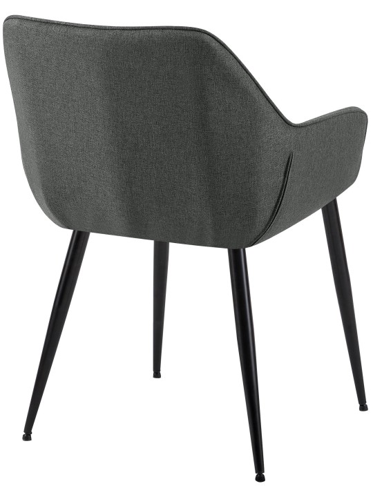 Set van 2 eetkamerstoelen Vessa stof, donkergrijs