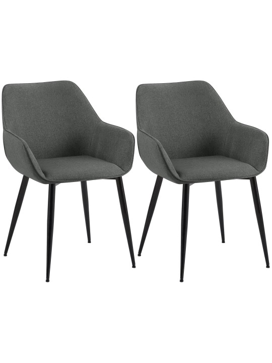 Set van 2 eetkamerstoelen Vessa stof, donkergrijs