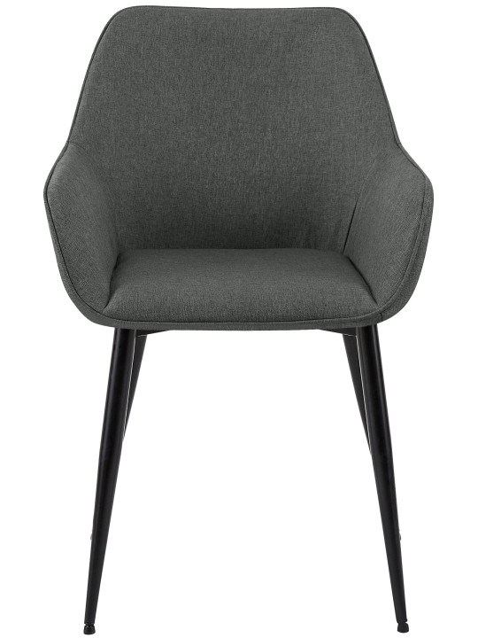 Set van 2 eetkamerstoelen Vessa stof, donkergrijs
