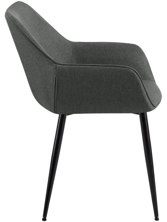 Set van 2 eetkamerstoelen Vessa stof, donkergrijs