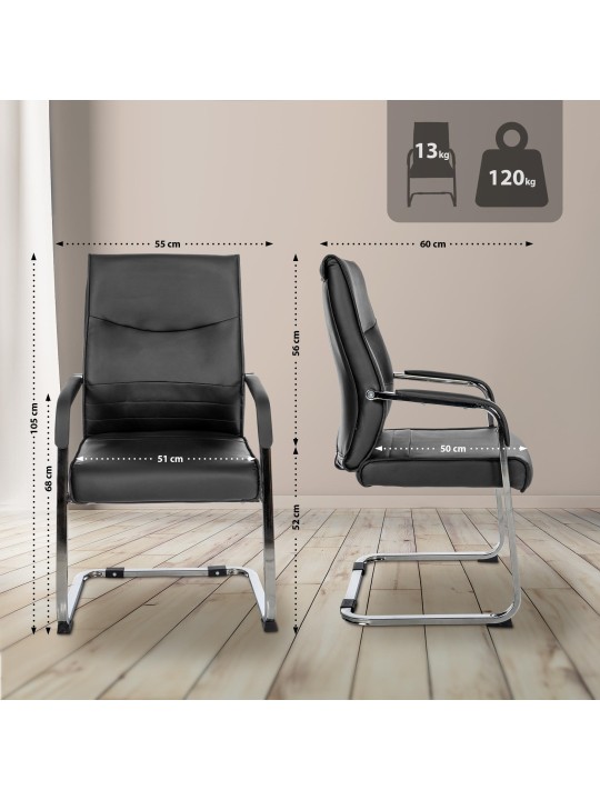 Bezoekersstoel Hobart, zwart Bezoekersstoel Hobart, zwart