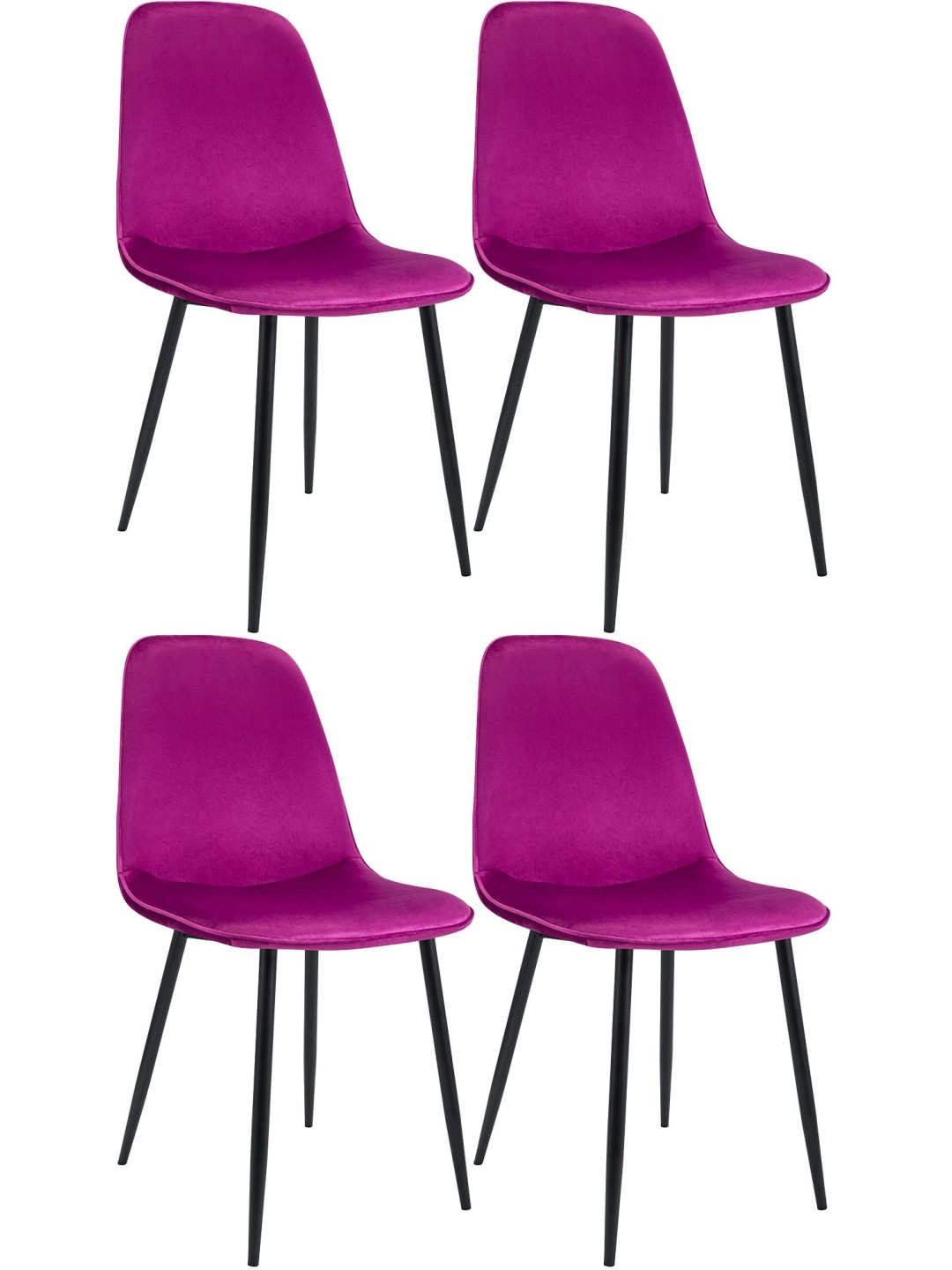 Set van 4 eetkamerstoelen Maryam fluweel, lila
