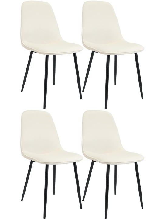 Set van 4 eetkamerstoelen Maryam fluweel, crème Set van 4 eetkamerstoelen Maryam fluweel, crème