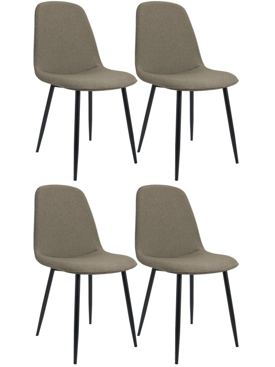 Set van 4 eetkamerstoelen Maryam stof, taupe