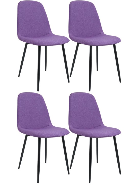 Set van 4 eetkamerstoelen Maryam stof, lila