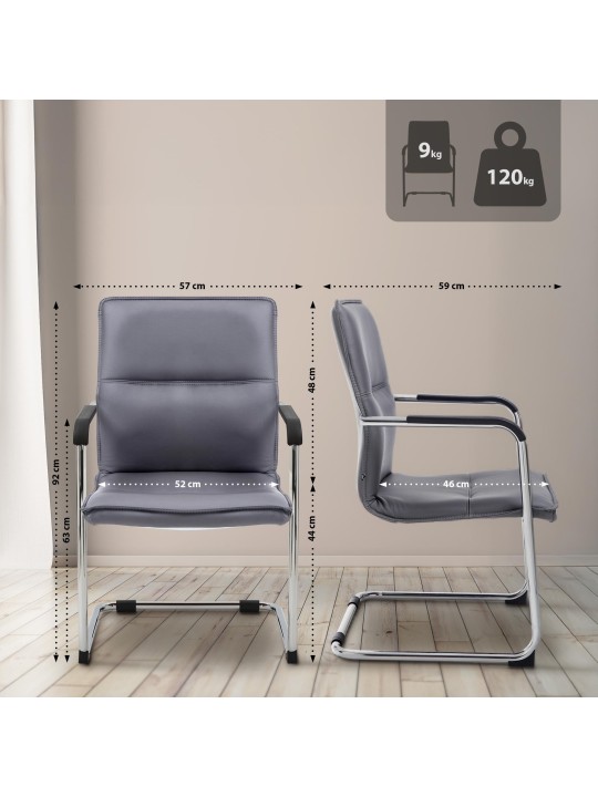 Bezoekersstoel Seattle, grijs Bezoekersstoel Seattle, grijs